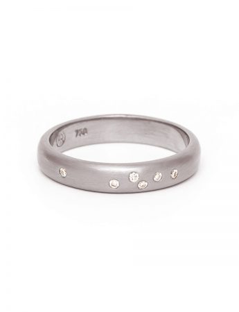Scatter Band Wide – White Gold & Diamond