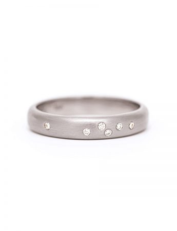Scatter Band Wide – White Gold & Diamond