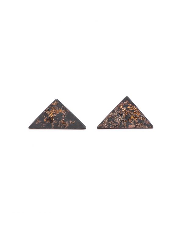 Galaxy Triangle Stud Earrings – Oxidised