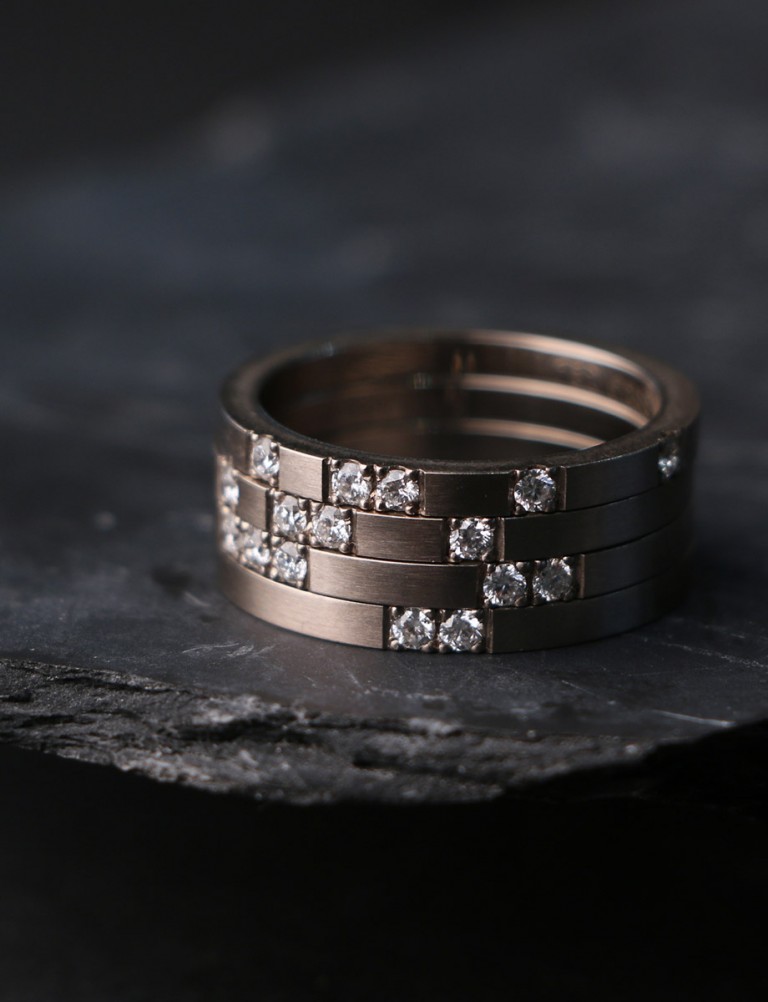 Roma Four Stack Ring – Diamond