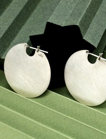 Large U Disk Earrings – Silver