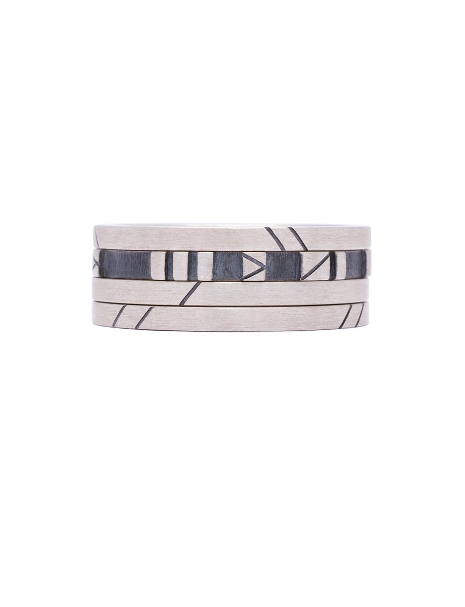 Metropolis Four Stack Ring – Silver