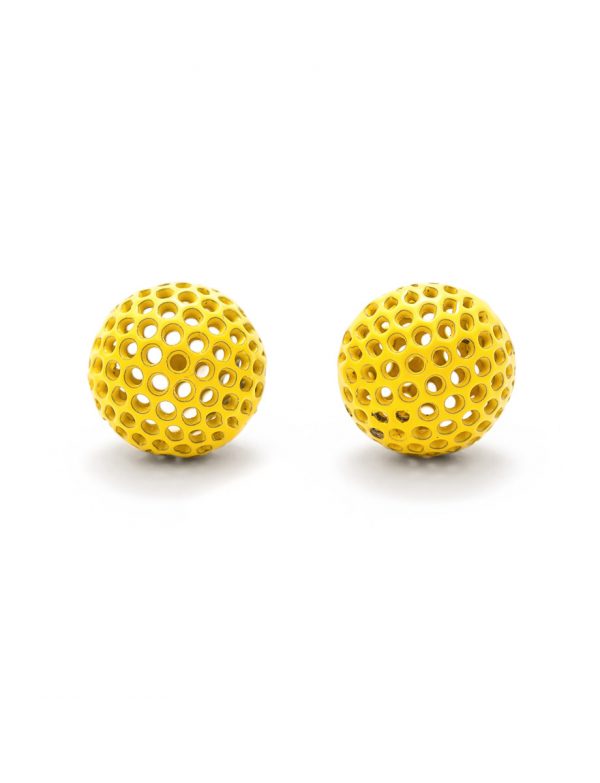 Ball Stud Earrings – Yellow