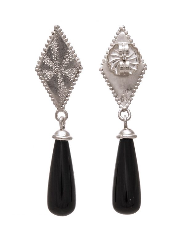Black Onyx Star Earrings