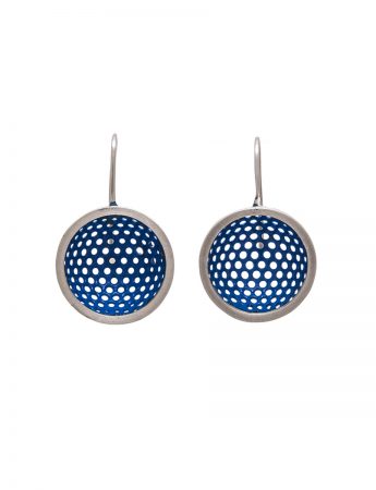 Half Sphere Hook Earrings – Blue