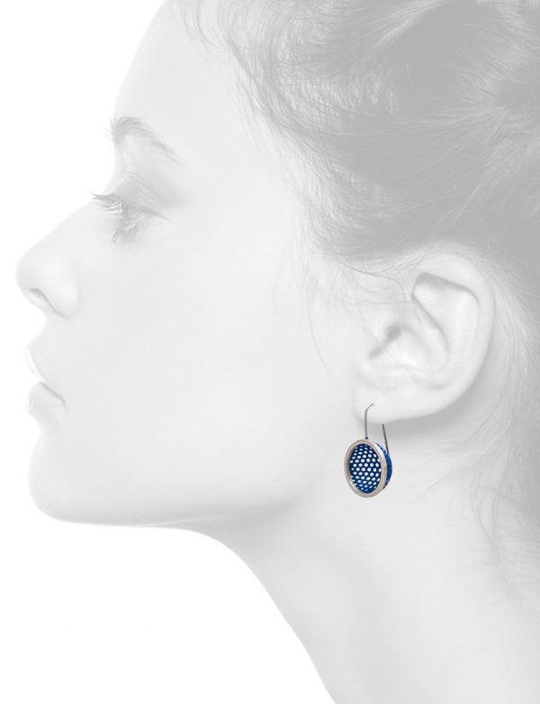 Half Sphere Hook Earrings – Blue