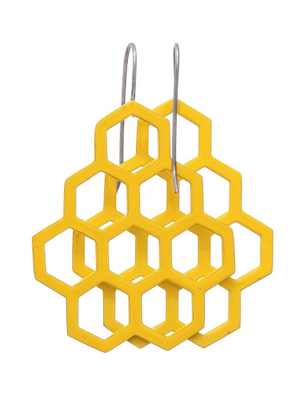 Honeycomb Earrings – Yellow