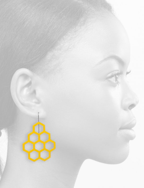 Honeycomb Earrings – Yellow