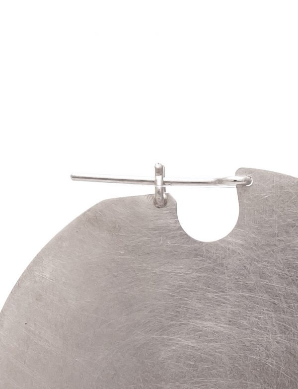 Large U Disk Earrings – Silver