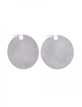 Large U Disk Earrings – Silver