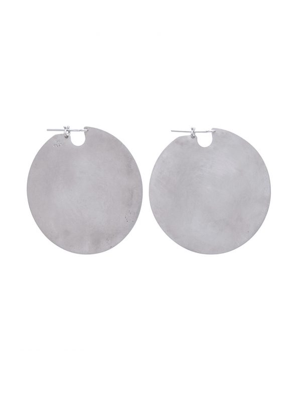 Large U Disc Earrings – Silver