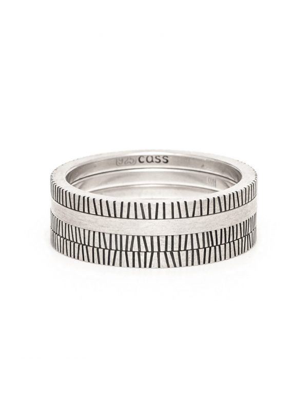 Zebra Four Stack Ring – Silver