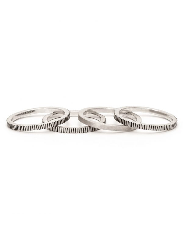 Zebra Four Stack Ring – Silver