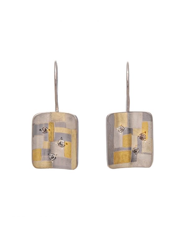 Diamond Shared Terrain Earrings – Rectangular