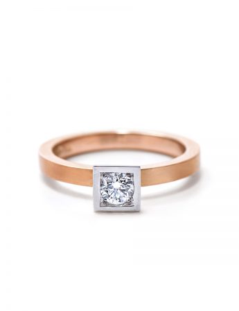 Diamond Solitaire Engagement Ring – Rose & White Gold