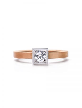 Diamond Solitaire Engagement Ring – Rose & White Gold