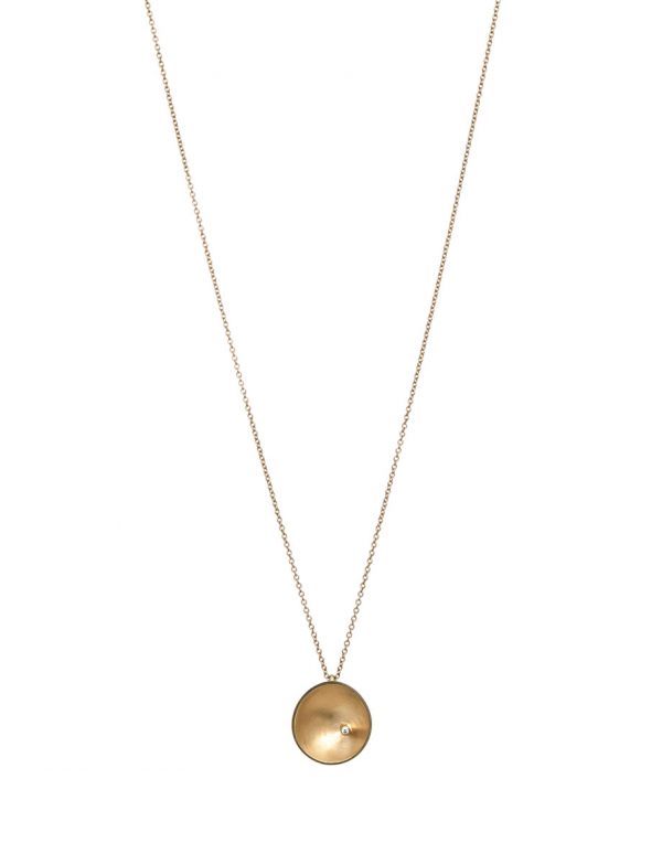 Sea Dish Diamond Pendant Necklace – Gold