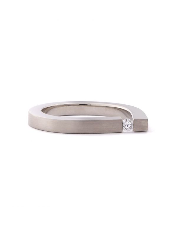 Tension Diamond Ring – White Gold