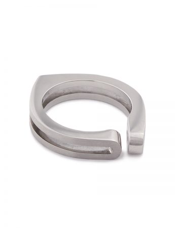 Side Fold Ring – White Gold