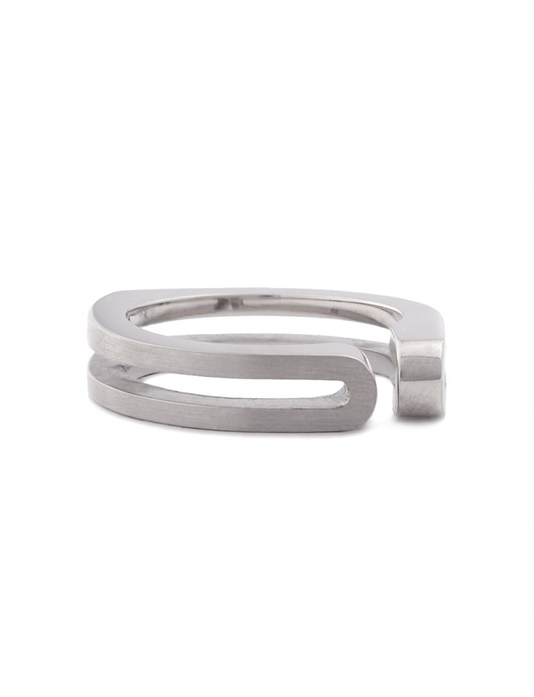 Side Fold Ring – White Gold