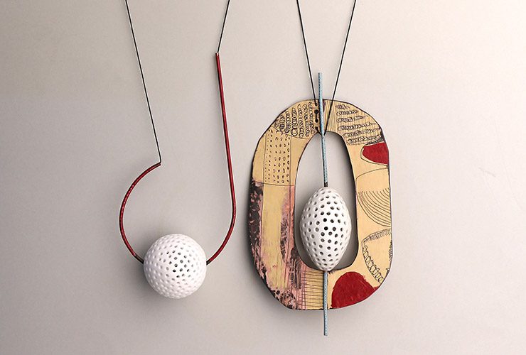 Two Necklacecs from Dancing Together exhibition by Jane Frances Reilly & Prue Venables
