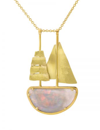 Opal Travelling Ship Necklace