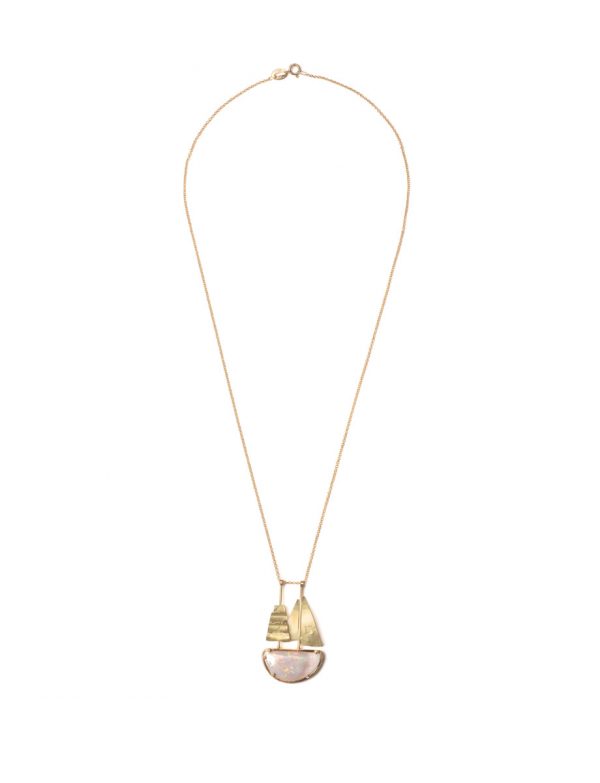 Opal Travelling Ship Necklace