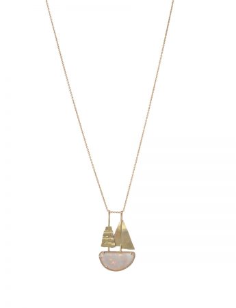 Opal Travelling Ship Necklace