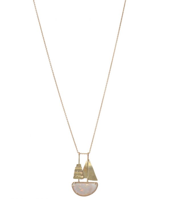Opal Travelling Ship Necklace