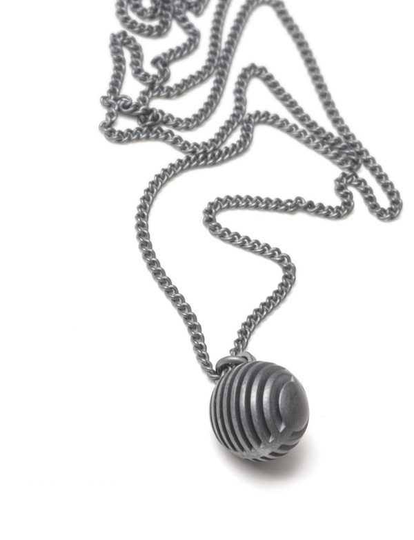 Black Secret Orb Pendant Necklace – Heart