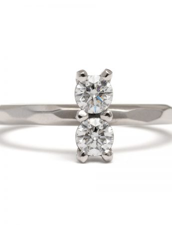 Double Diamond Ring – White Gold