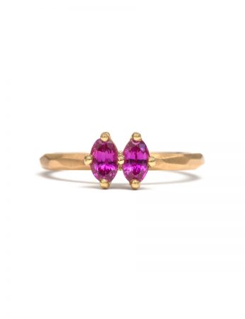Double Pink Sapphire Ring