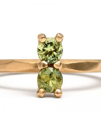 Light Green Double Sapphire Ring