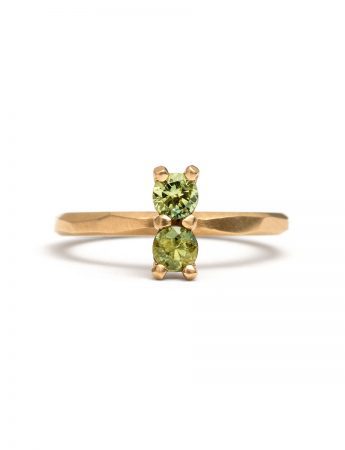 Light Green Double Sapphire Ring