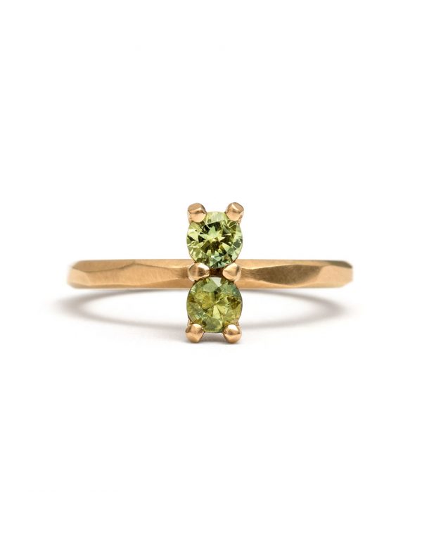 Light Green Double Sapphire Ring