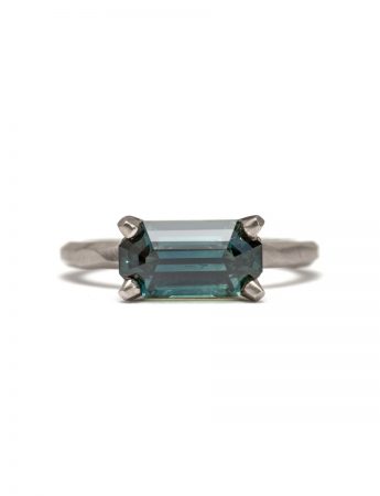 Long Emerald Cut Sapphire Ring