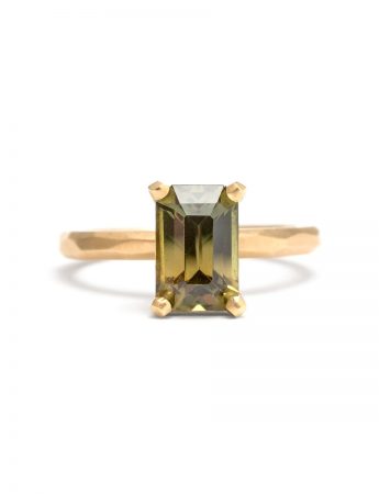 Olive Green Sapphire Ring