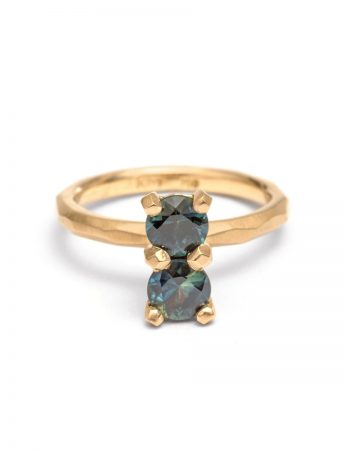 Teal Double Large Sapphire Ring