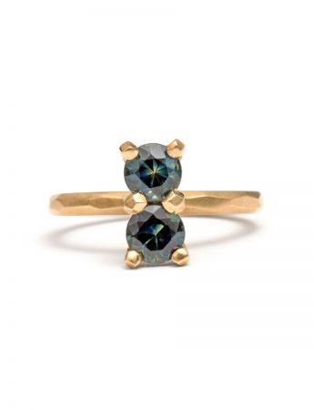 Teal Double Large Sapphire Ring