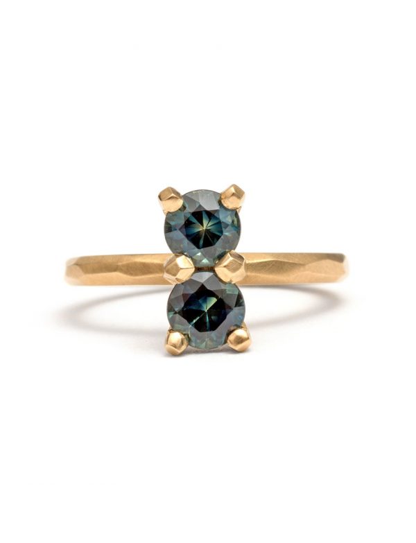 Teal Double Large Sapphire Ring