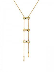 Black Diamond Slide Ladder Necklace - Luke Rose - Long