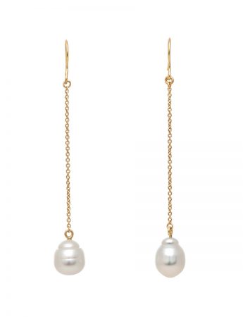 Chain Drop Pearl Earrings