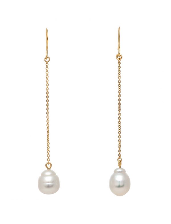 Chain Drop Pearl Earrings