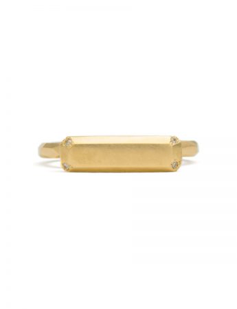 Four Diamond Gold Bar Ring