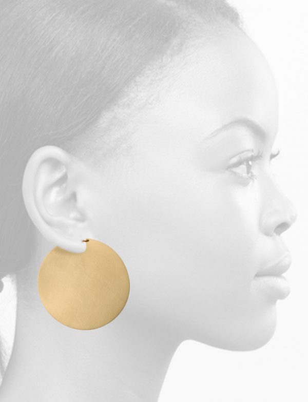 Large U Disc Earrings – Gold
