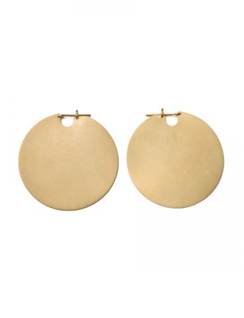 Large U Disk Earrings – Gold
