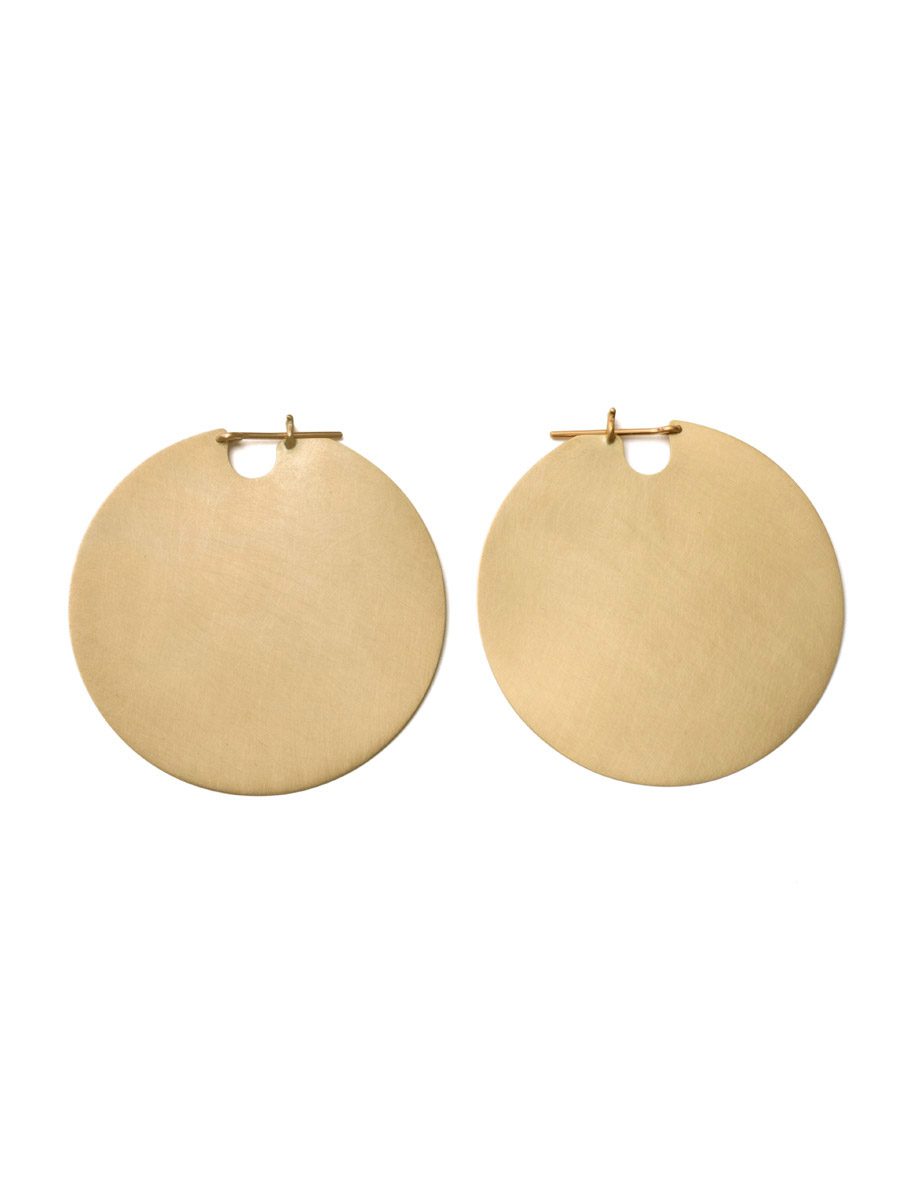 Large Round Gold U Disk Contemporary Earrings e.g.etal Melbourne
