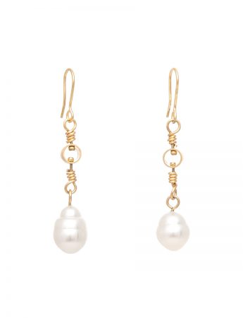 Swivel Drop South Sea Pearl Earrings – Gold