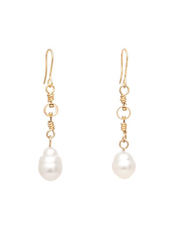 Swivel Drop South Sea Pearl Earrings – Gold
