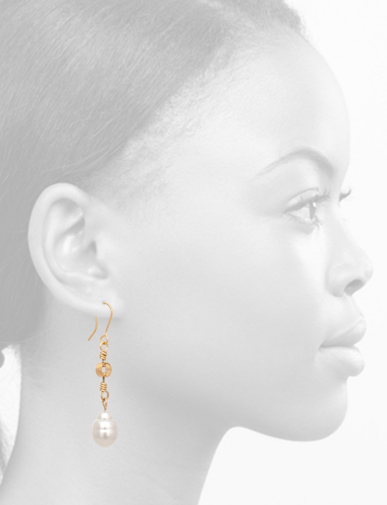 Swivel Drop South Sea Pearl Earrings – Gold